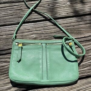 FOSSIL Green Leather Crossbody Bag FOSSIL GREAT COND